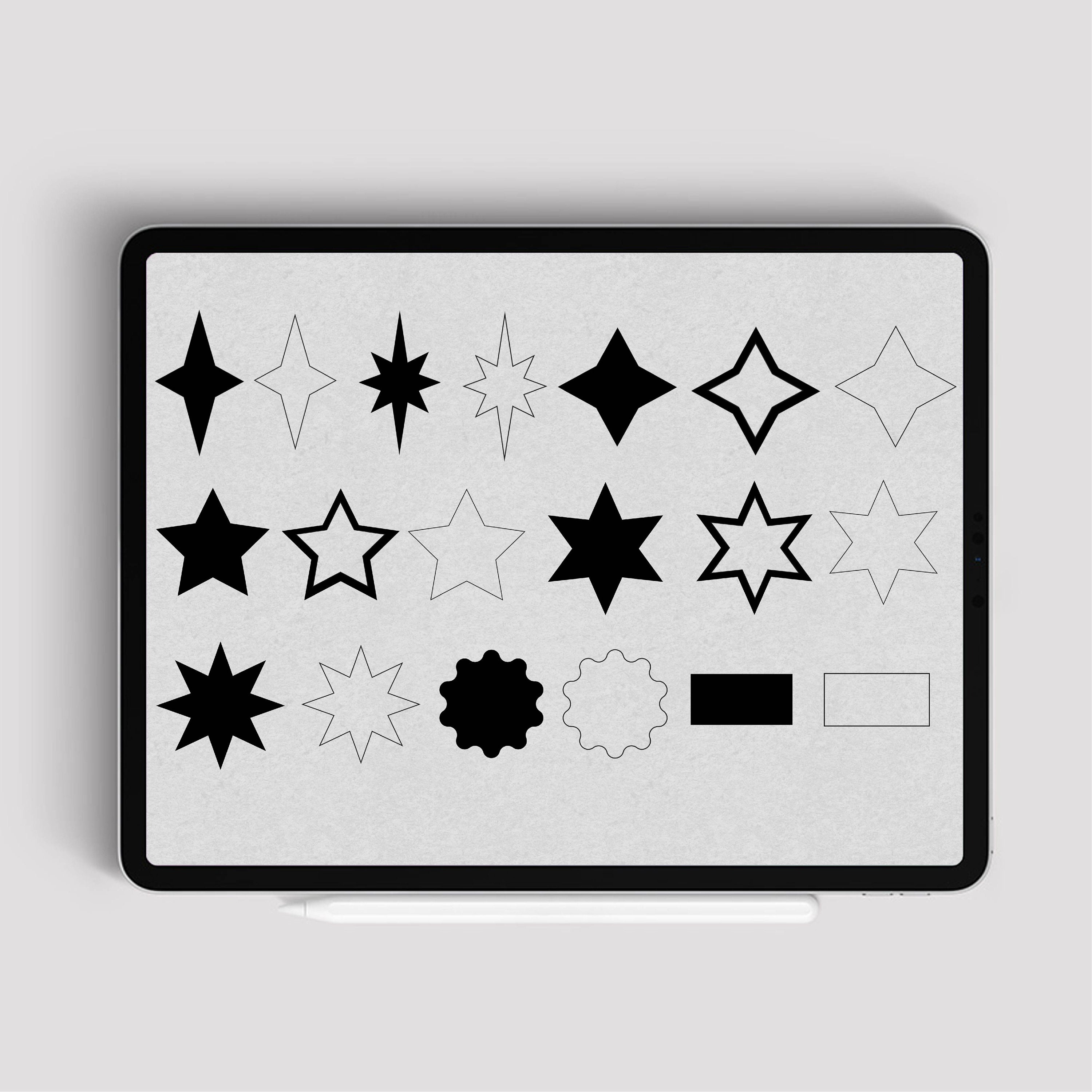 Procreate 90 Geometric Shapes Stamps Brush Pack Basic Set | Etsy