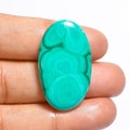 Natural Malachite Oval Shape Cabochon Loose Gemstone, Pendant Gemstone, Bracelet Gemstone, 31 Ct. 32X19X4 mm SM-692