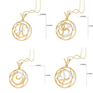 Pingente personalizado 925 Prata Esterlina Banhado a Ouro Colar de Letras A a Z com Zircônia Cúbica – Presente de Joia Elegante para Ela