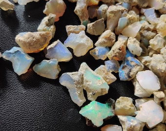 Raw Ethiopian Opal, Natural Rough Opal Crystal, Active Fire, Bulk Lot