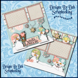 WINTER WONDERLAND Premade Scrapbook Pages Paper Piecing