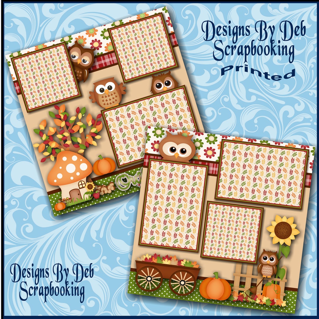 OWL AUTUMN - Premade Scrapbook Pages Paper Piecing - Etsy