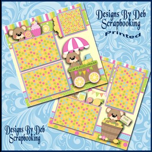 LEMONADE STAND Premade Scrapbook Pages Paper Piecing