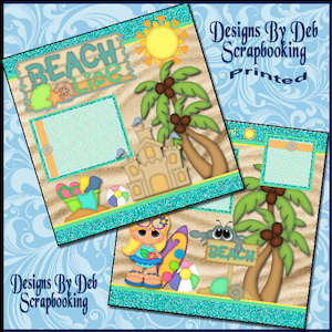 BEACH LIFE Premade Scrapbook Pages paper printed layout