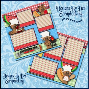 BACKYARD BARBEQUE Premade Scrapbook Pages Paper Piecing