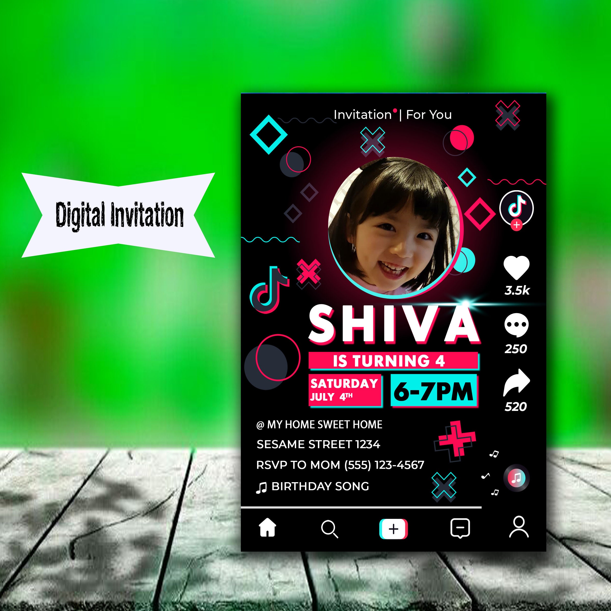 Tik Tok Birthday Invitation Tik Tok Birthday Party Tik Etsy Tik Tok Birthday Invitation Tik Tok Birthday Party Tik Etsy