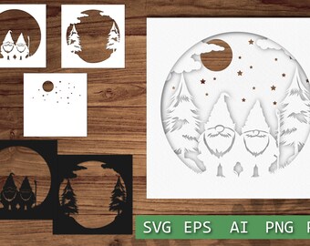 Clip Art Ornament Adult Christmas Svg Christmas Gnomes Papercut Christmas Gift 3d Christmas D Kheads Svg Bundle Gnome Svg Layered Mandala Art Collectibles