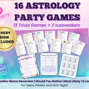 Astrology Party Game Bundle: Zodiac Trivia, Icebreakers (Printable PDF Download) Funny