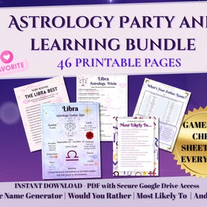 Astrology Mega Bundle – 46 Printable Pages of Zodiac Games & Cheat Sheets!