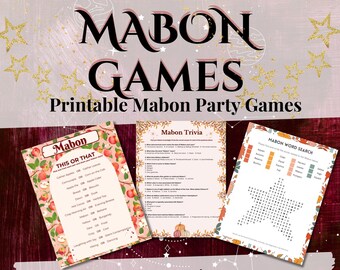 Paquete de juegos de Mabon: Imprimibles para la fiesta del equinoccio de otoño (Descarga en PDF)