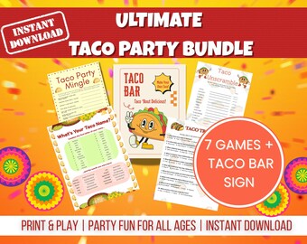 Pakiet Taco Party Games: Fiesta Cinco de Mayo, ukończenie szkoły (natychmiastowe pobieranie)
