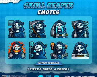 Skull Reaper Twitch Emotes - Horror Streaming Emotes (Digital Download)
