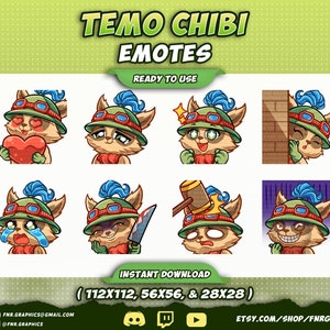 8 x Teemo Twitch Emotes - LOL Discord Twitch Emotes – League Twitch Emotes – League of Legend 2