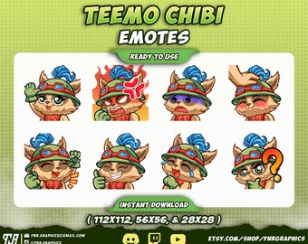 8 x Teemo Twitch Emotes - LOL Discord Twitch Emotes – League Twitch Emotes – League of Legend