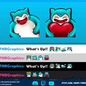 May include: A set of Twitch emotes featuring a blue and white cartoon character with different expressions. The emotes include "What's Up!" and "Hype".