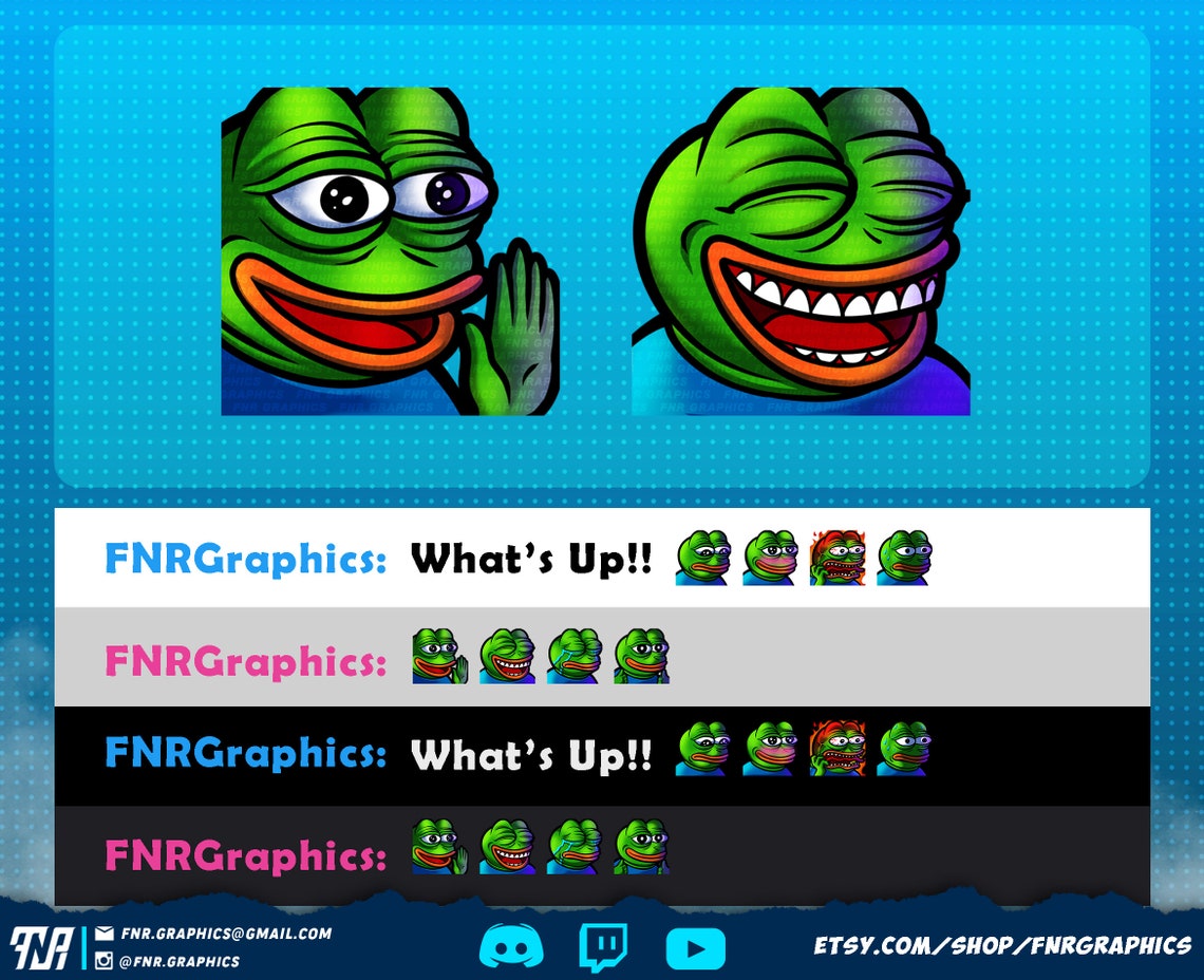 Hyper Emote 8 X Pepe the Frog Meme Twitch Emotes - Monkaw Pepe Meme Discord Emotes ...