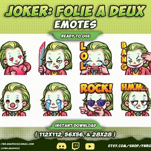 8 x Joker Folie à Deux Twitch Emotes - Clown Discord Twitch Emotes – Jesper Twitch Emotes 2