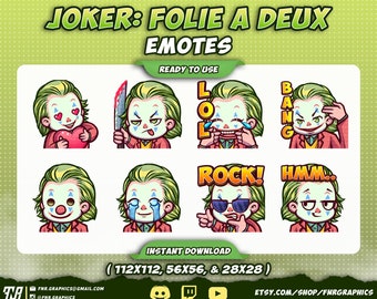 8 x Joker Folie à Deux Twitch Emotes - Clown Discord Twitch Emotes – Jesper Twitch Emotes 2