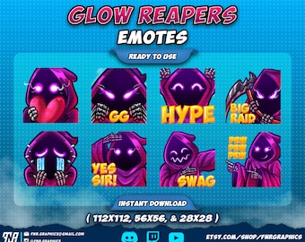 8 x Skull Grim reaper twitch emotes - Reaper discord twitch emotes - Skull twitch emotes