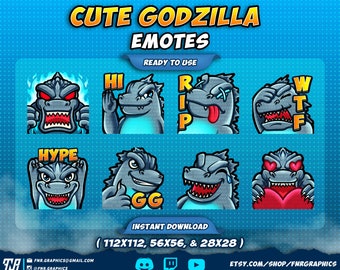 Chibi Godzilla Twitch Emotes – Cute Minizilla Set (Digital Download)