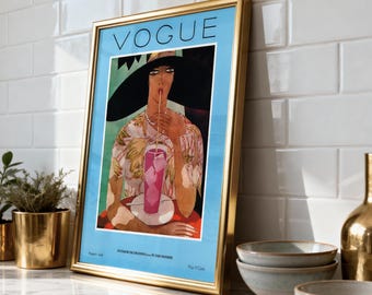 Vintage Art Deco Fashion Wall Art, Vogue  Magazine Cover Print