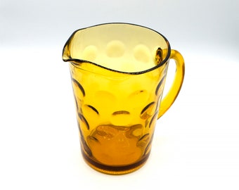 Vintage Marigold/Amber Glass Pitcher