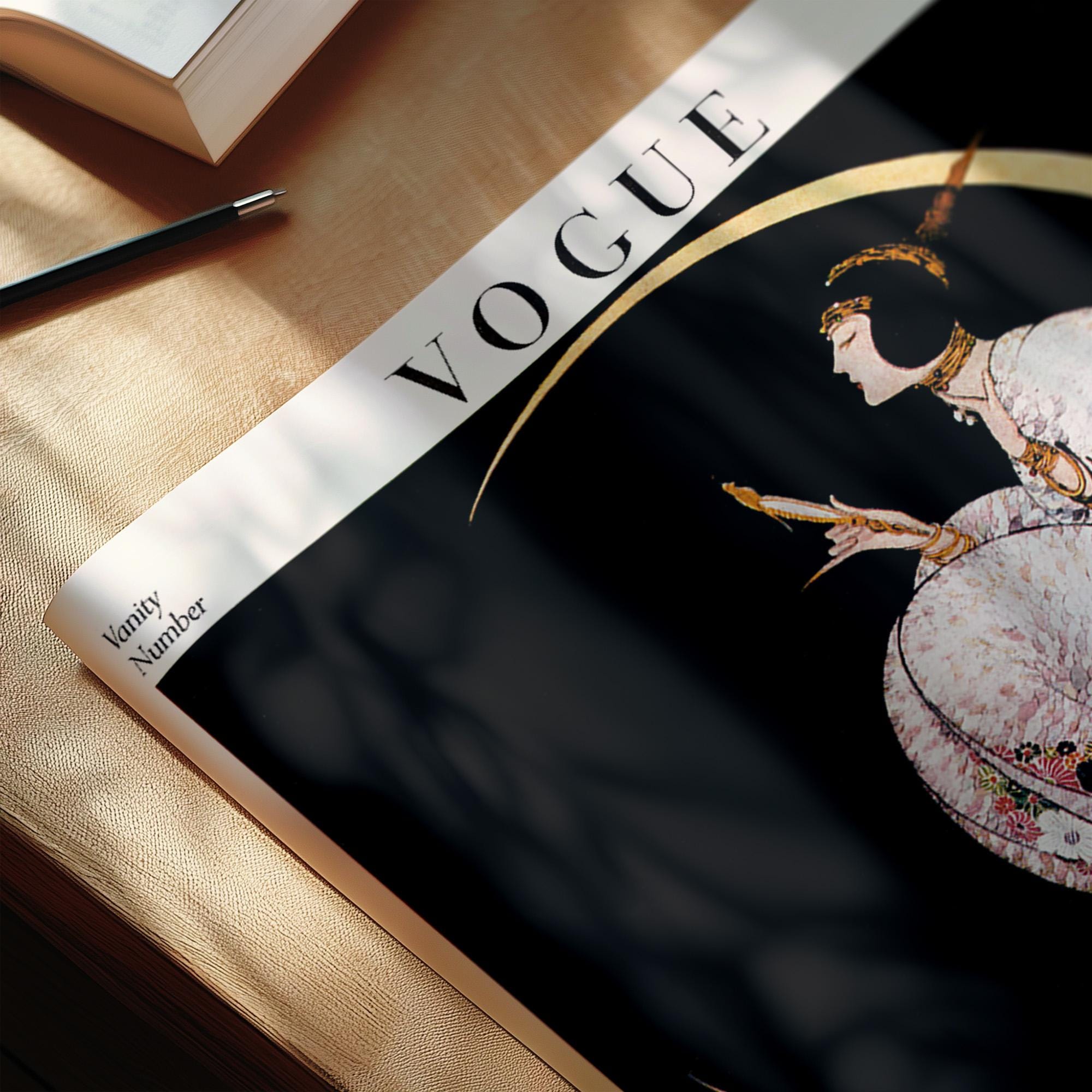 Vintage Vogue Cover Poster Art Print: Art Nouveau Woman on Moon - Etsy