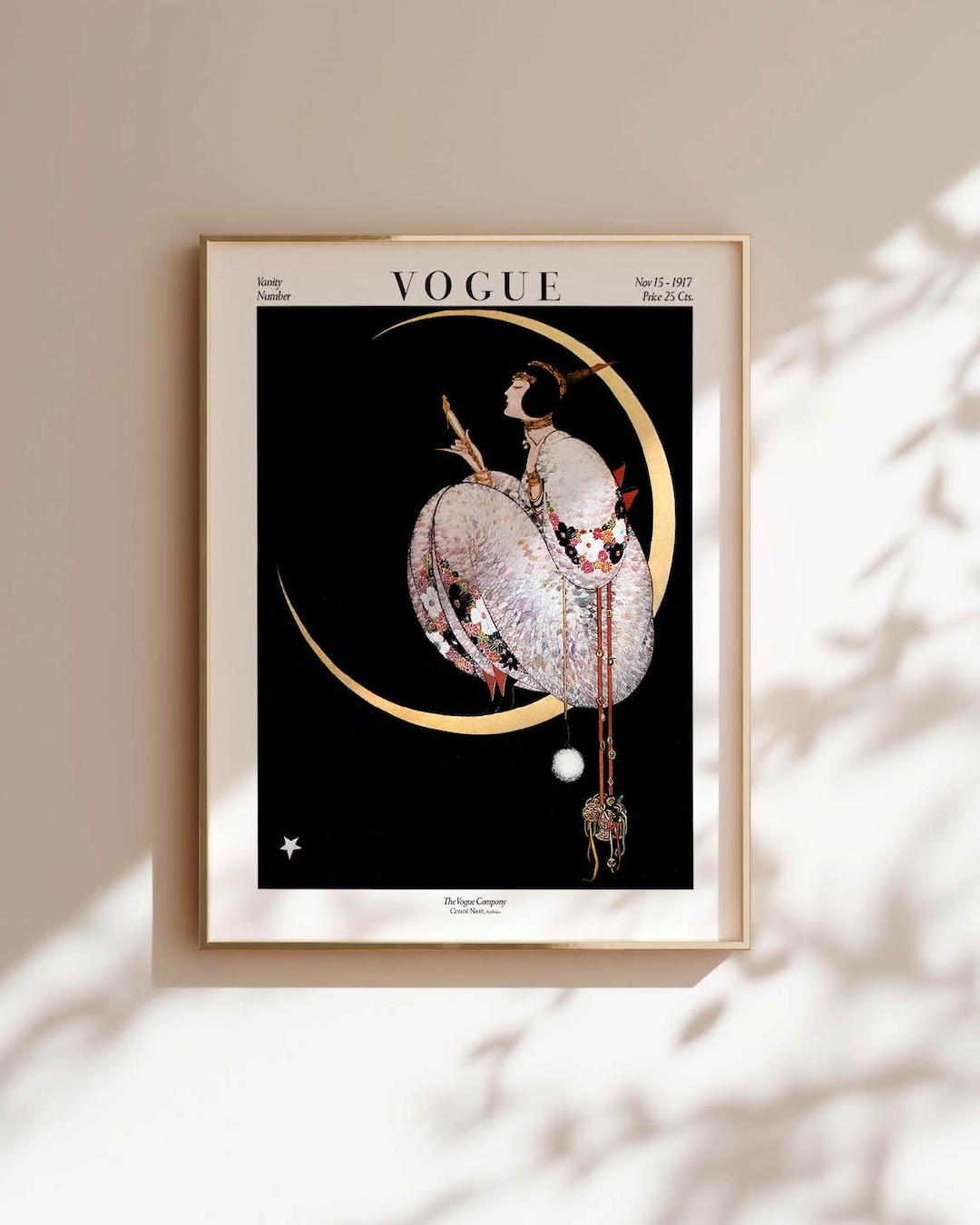 Vogue Magazine Cover Fine Art Repro Print | Crescent Moon Woman
