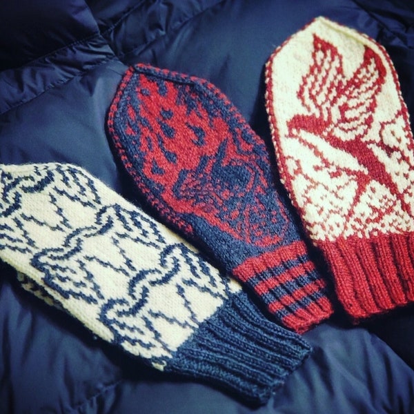 Nordsjøen Selbuvotter~ 3 Mitten Knitting Patterns in one Collection