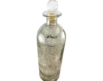 Decantador de cristal mercurizado dorado estilo años 90, decoración Hollywood Regency.