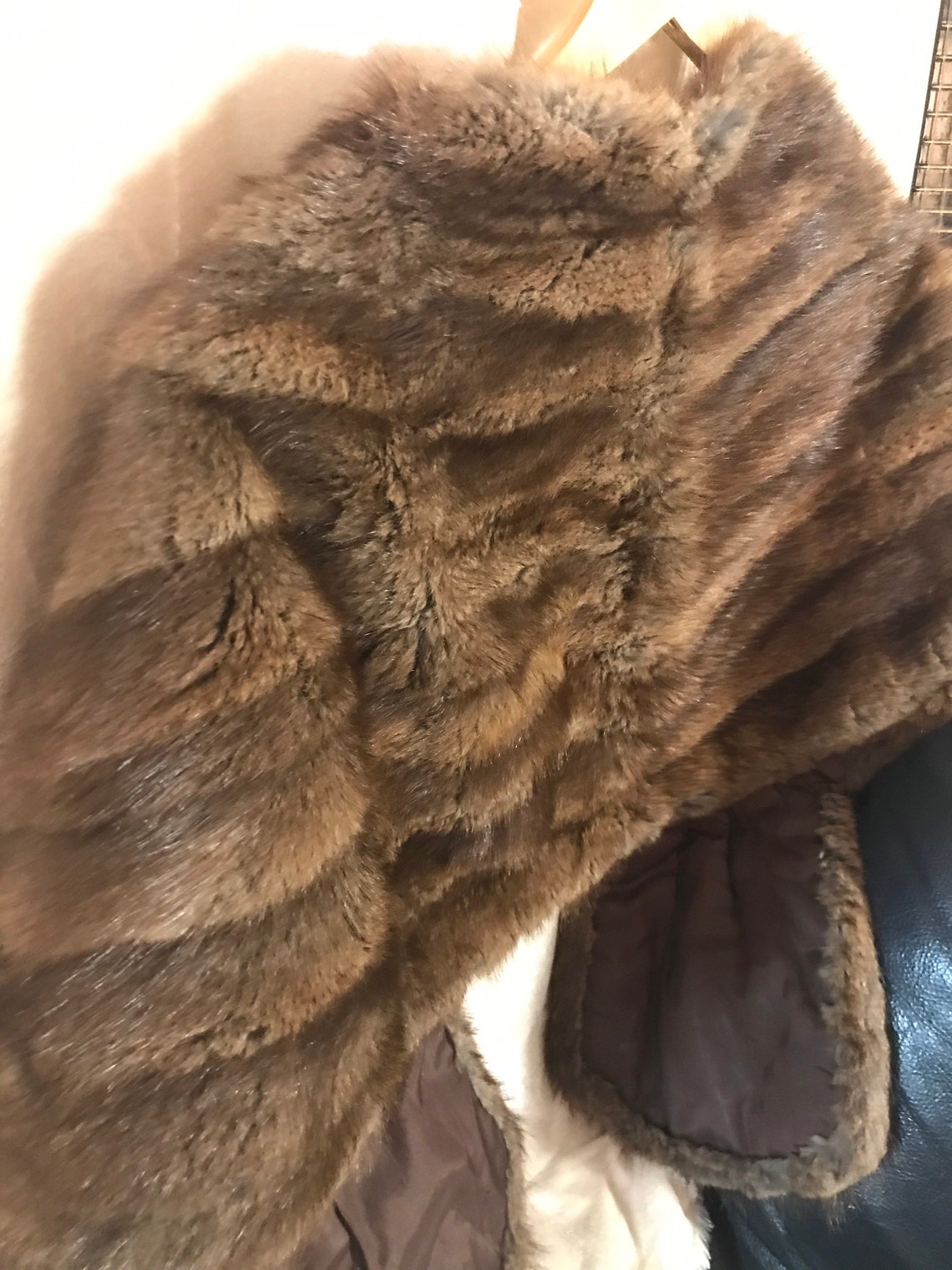 over the shoulder fur shawl