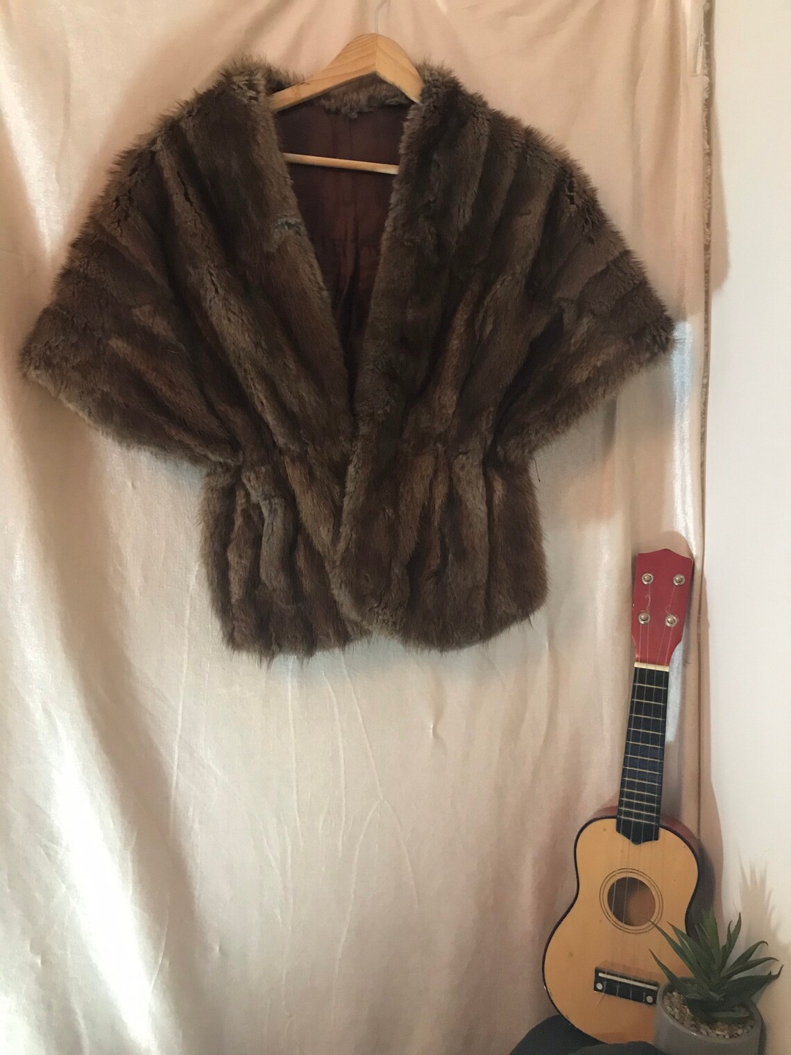 over the shoulder fur shawl