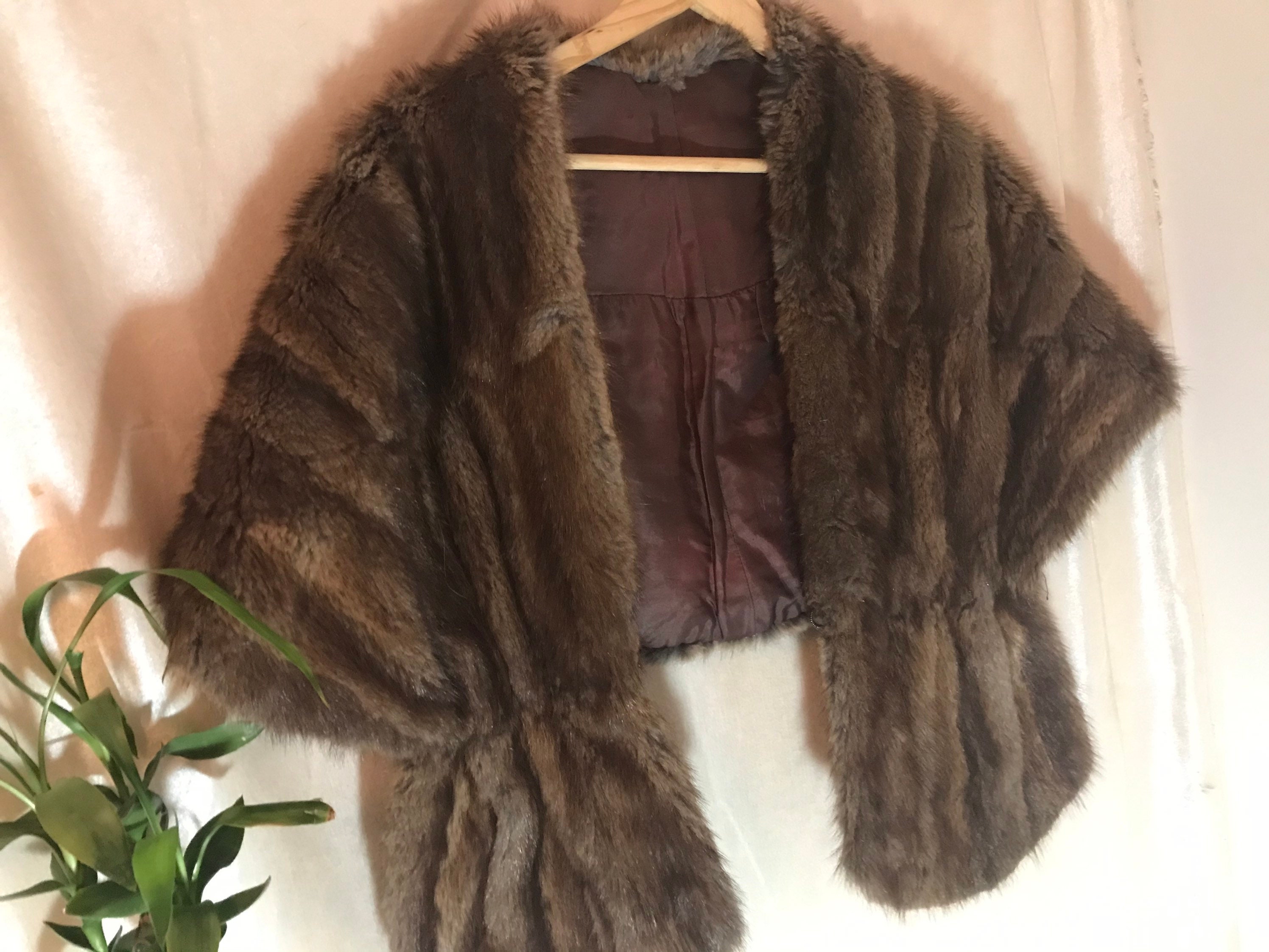 over the shoulder fur shawl
