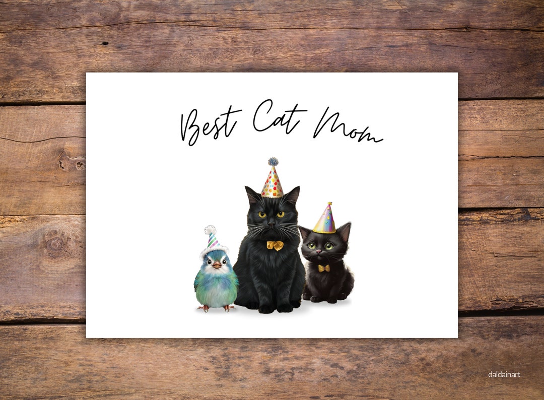 Best Cat Mom Card, Mother's Day Printable Card, Card for Cat Lover - Etsy