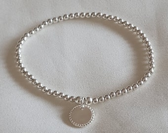 Kugelarmband Anhänger Dot-Design 925 Silber