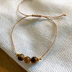 Cord bracelets with natural stones on jade thread - adjustable