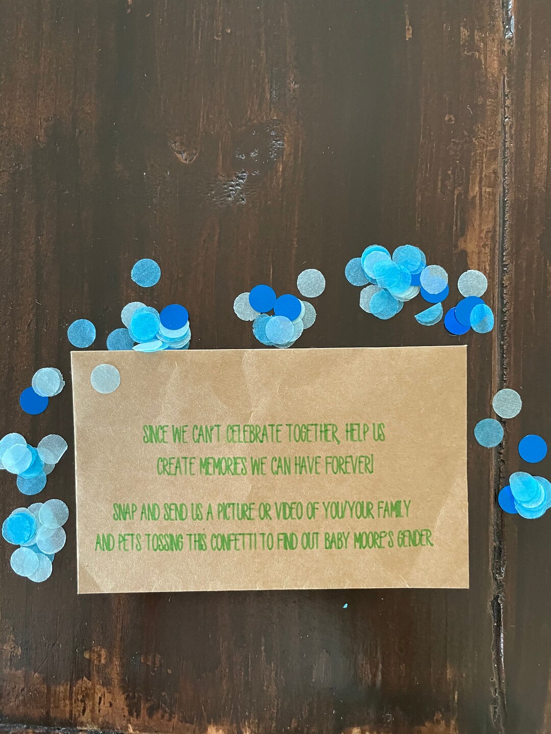 Personalized Baby Gender Reveal Envelopes With Blue or Pink Colored ...