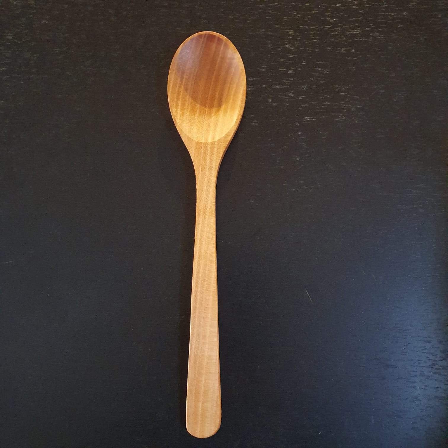 Grande Cuillère en Bois de Cerisier Faite à La Main - Parfaite Pour Servir Les Plats