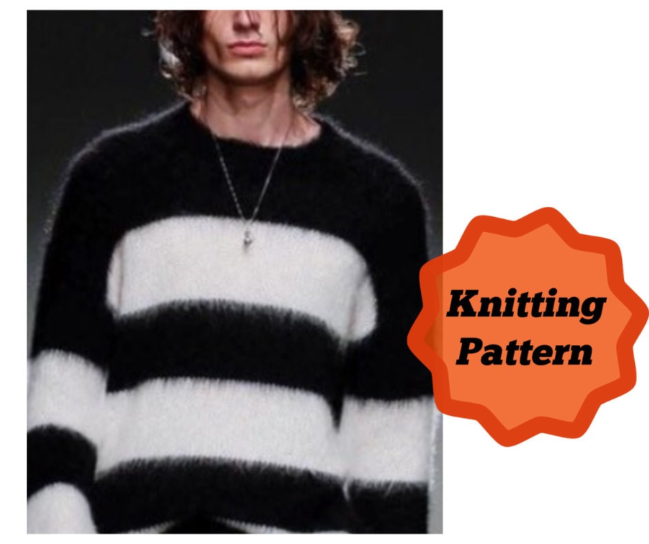 Mens punk top mohair jumper