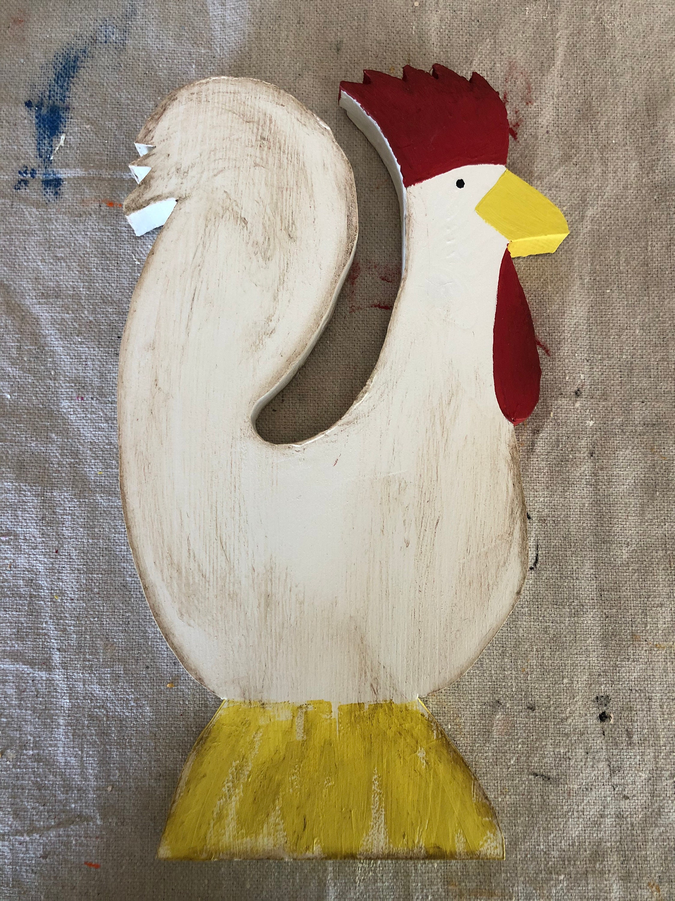 Wooden Rooster Shelf Sitter/tiered Tray Deco/country Kitchen Etsy