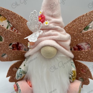 Peach Butterfly Gnome