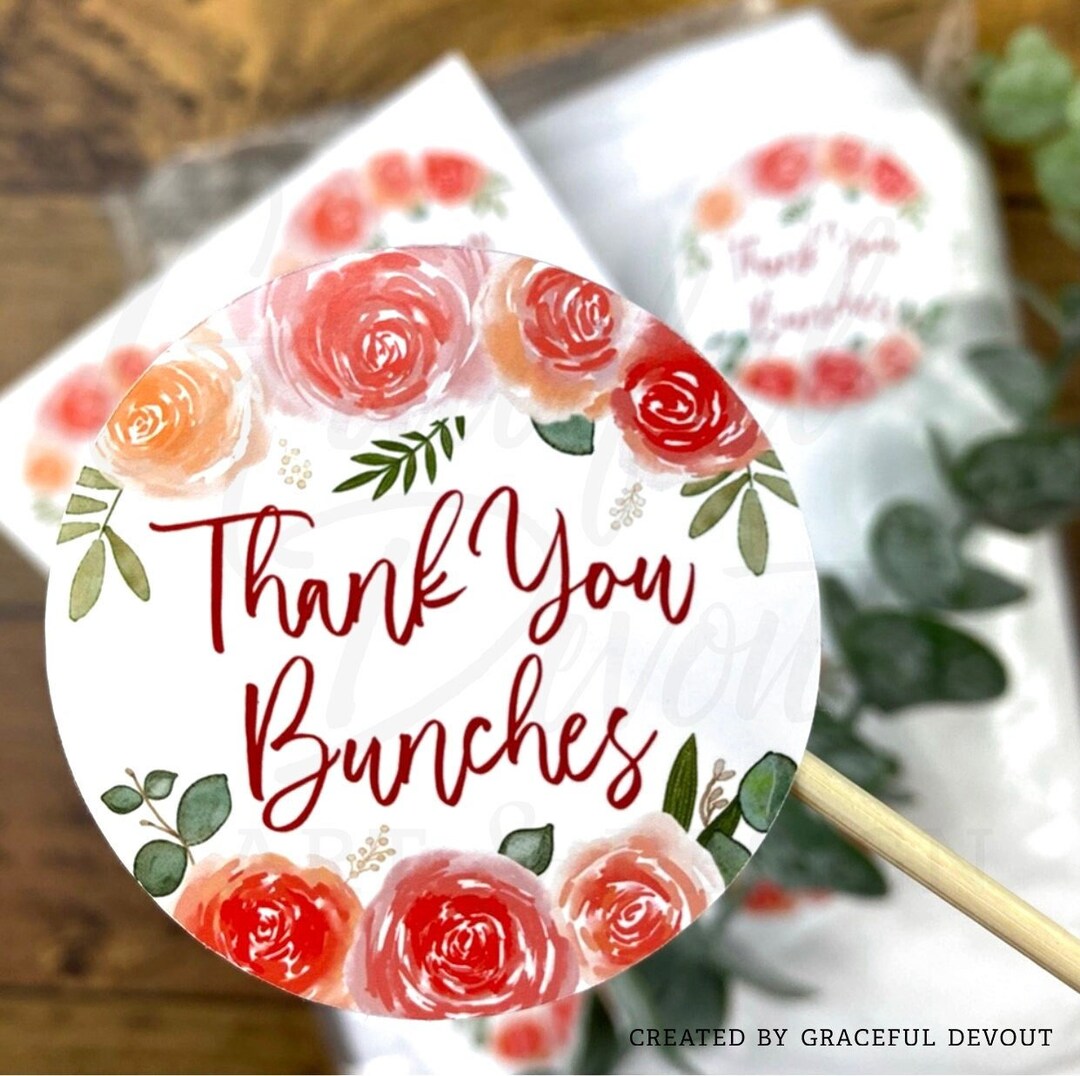 Thank You Bunches 2 inches GD7 Round Sticker, Poshmark Stickers