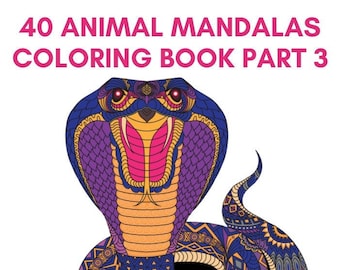 40 Page Animal Mandalas Printable Digital Coloring Book - Part 3 - PDF