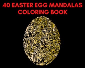 40 Page Easter Egg Mandalas Printable Digital Coloring Book | PDF | Downloadable Coloring Pages
