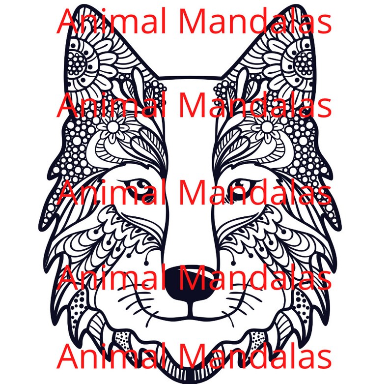 40 Page Animal Mandalas Printable Digital Coloring Book - PDF - Etsy