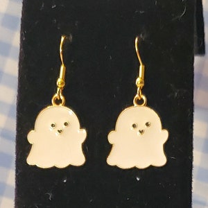 Golden Ghost Dangle Earrings