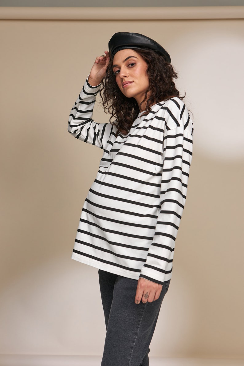 Maternity Long Sleeve Top Breastfeeding Long Sleeve T-Shirt image 3