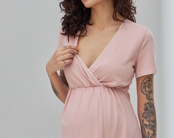 Pink Maternity Labor Nursing Delivery Hospital Gown