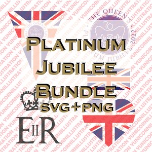 Platinum Jubilee svg bundle, queens jubilee svg, queen svg, royal silhouette clipart, royalty svg jubilee, jubilee dxf, svg files for cricut