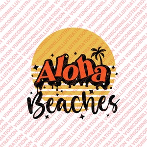 Aloha Svg, Tabla de surf Svg, Verano, Playa, Surf Svg Archivo de corte para Cricut, Diseño de camisa Svg de verano, Flores tropicales Svg Png